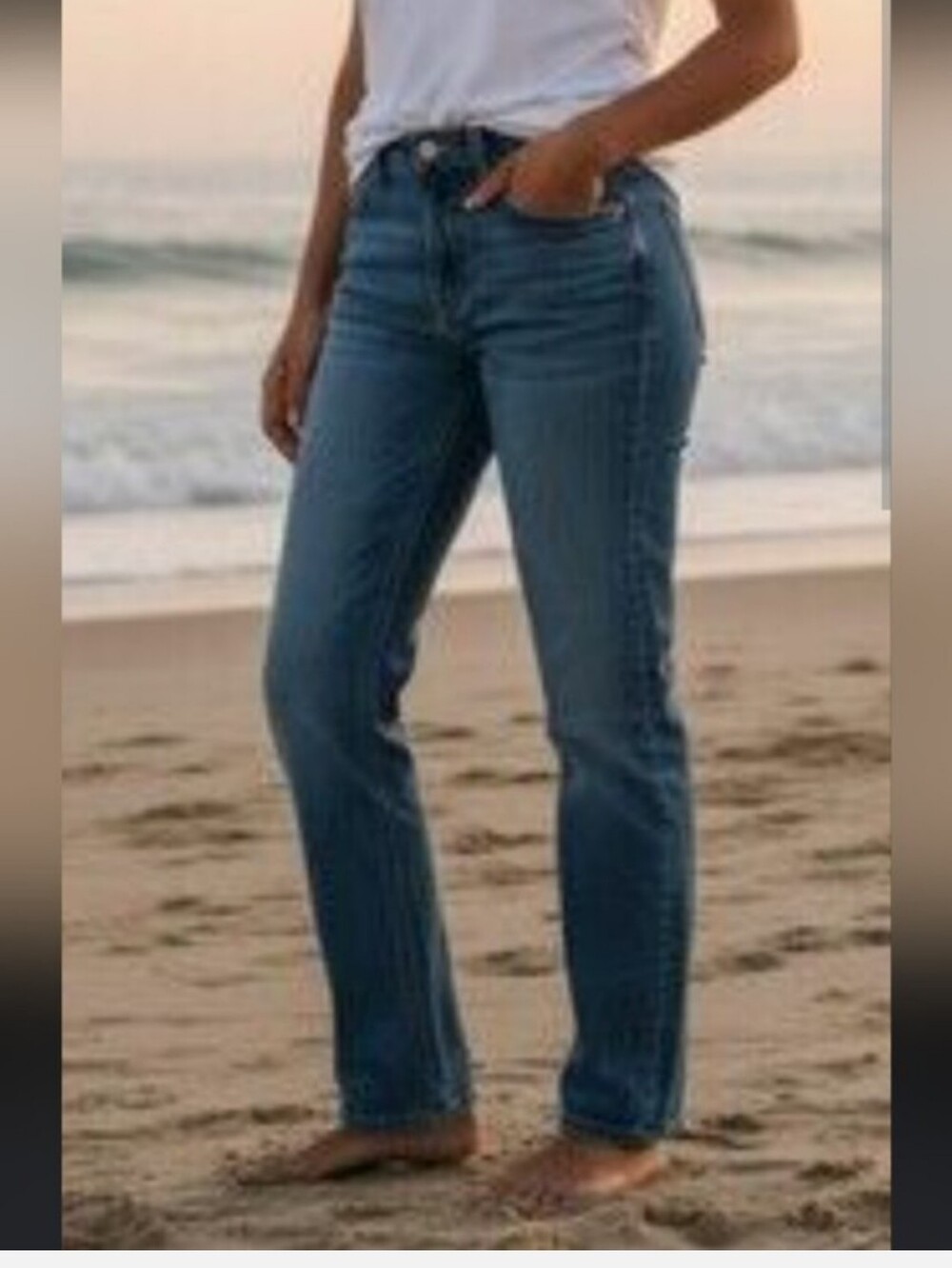 Muji Boyfit 22 Inch Mid Rise Straight Leg Jeans  Blue Women's Size 00
